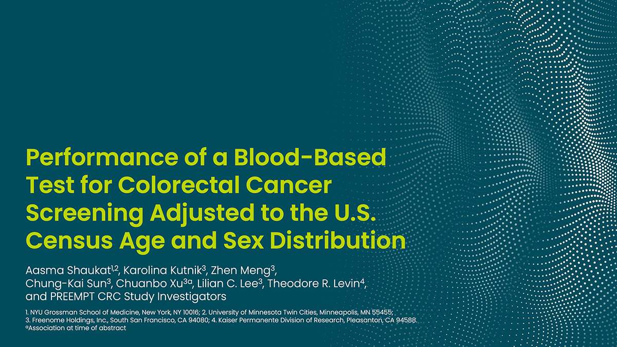 Performance of a Blood-Based Test for Colorectal Cancer Screening Adjusted to the U.S. Census Age and Sex Distribution